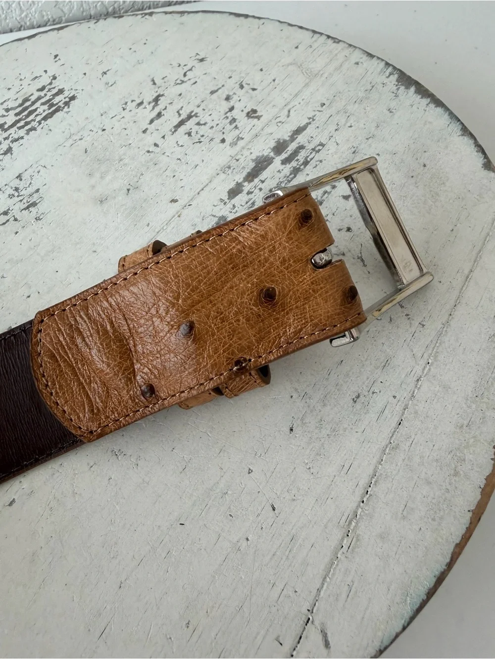 NEW Rod Patrick Mens Western Belt MAD DOG SADDLE FULL QUILL OSTRICH 1.5